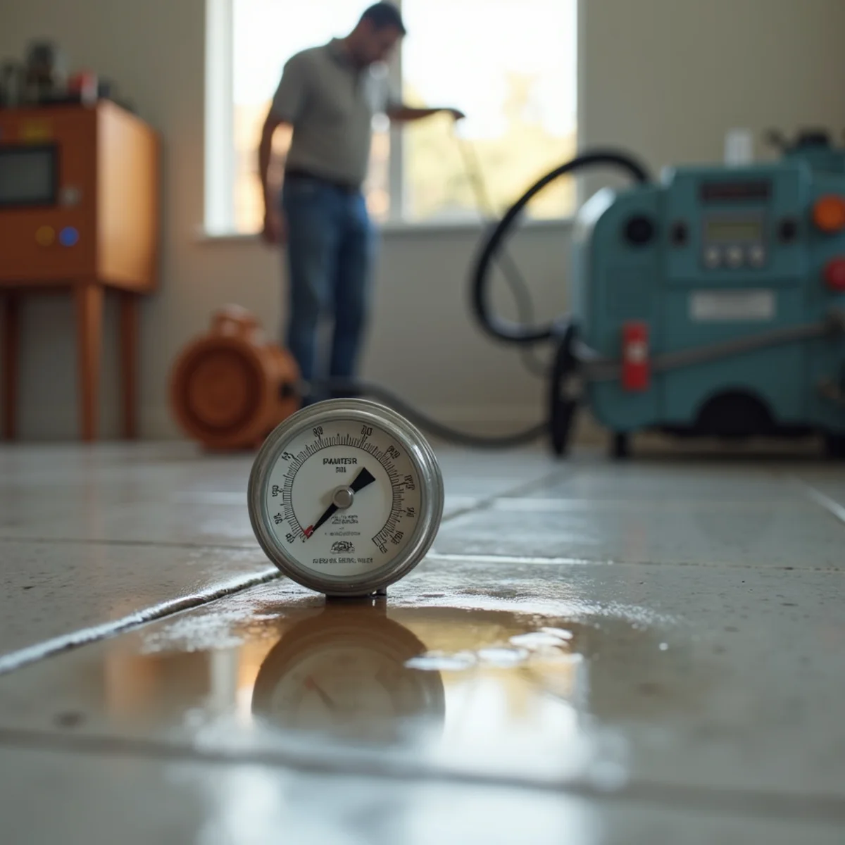 Homeowner checking a water meter for signs of a hidden leak