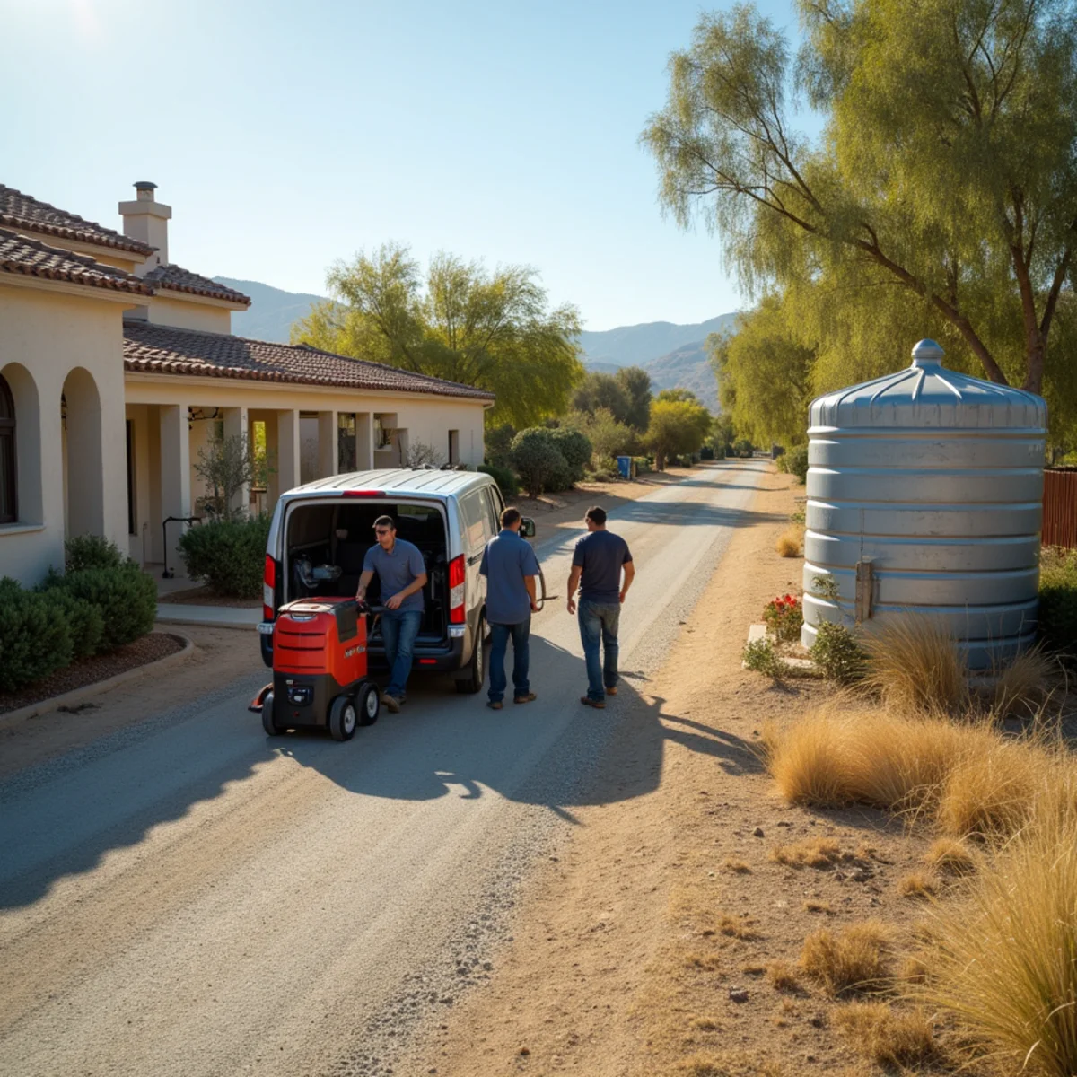 Water damage restoration crew responding at a Glen Avon / Mira Loma, CA home