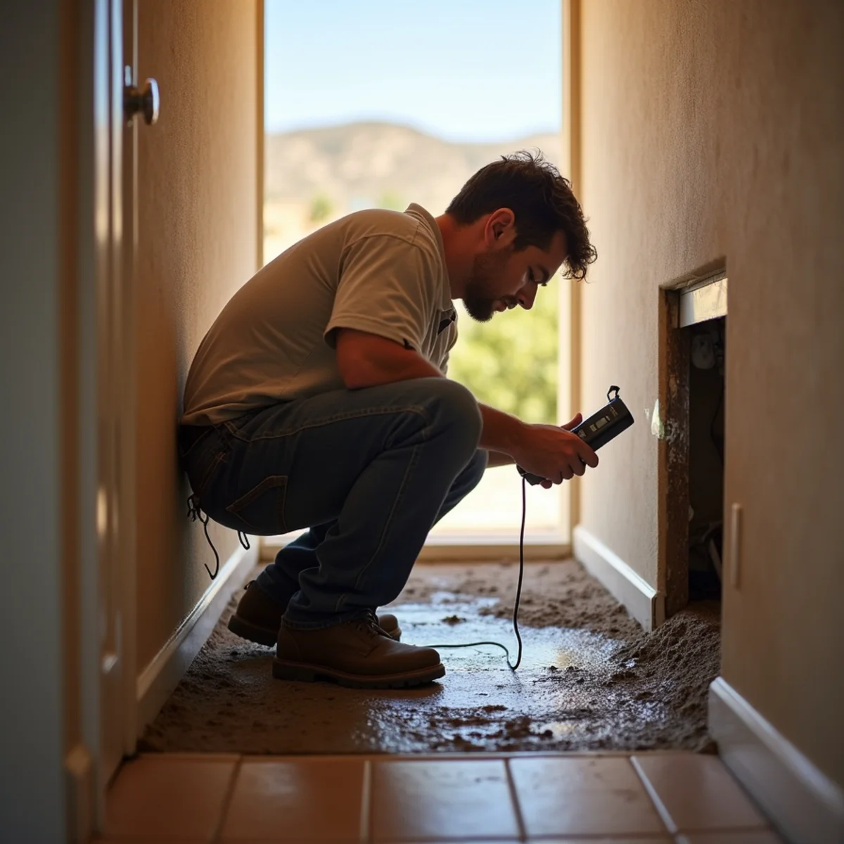 Water damage restoration crew responding at a Lake Elsinore, CA home