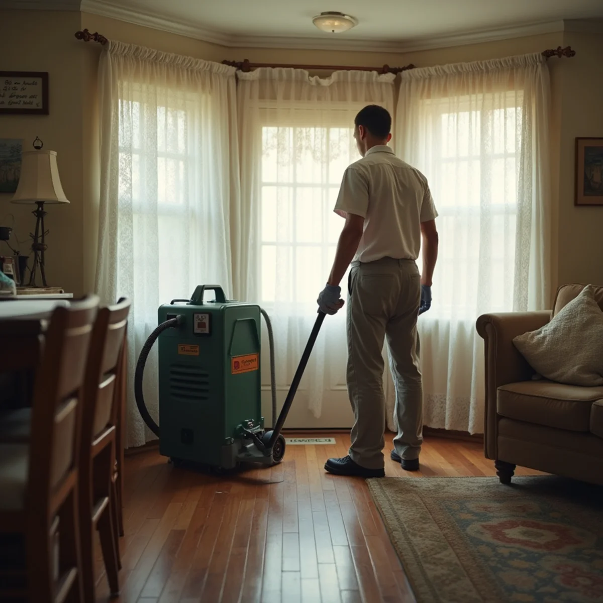Water damage restoration crew responding at a Long Beach, CA home