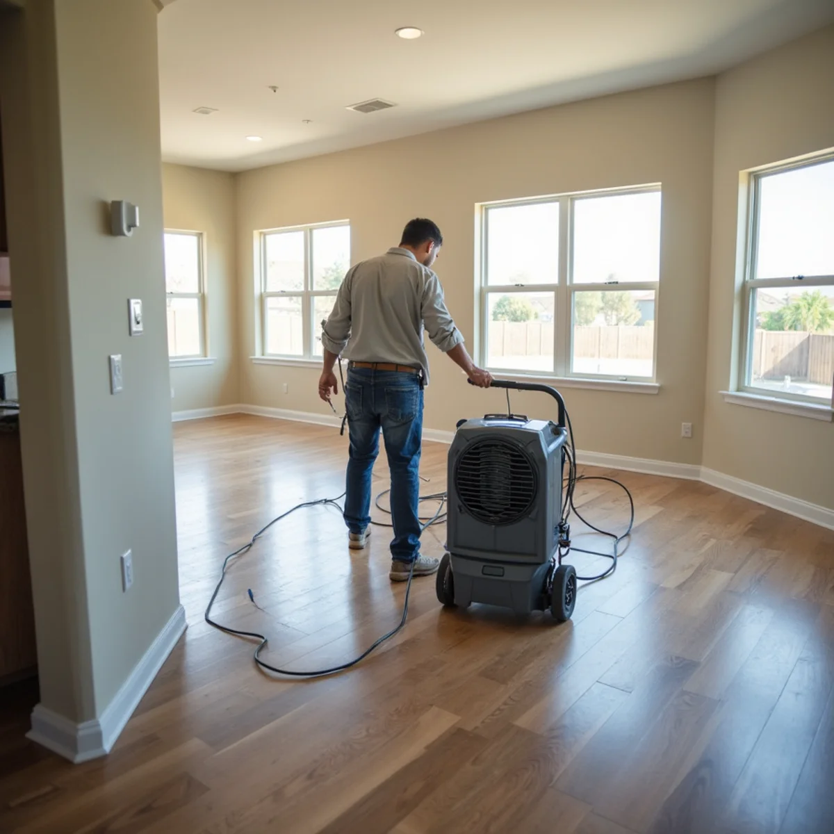Water damage restoration crew responding at a Murrieta, CA home