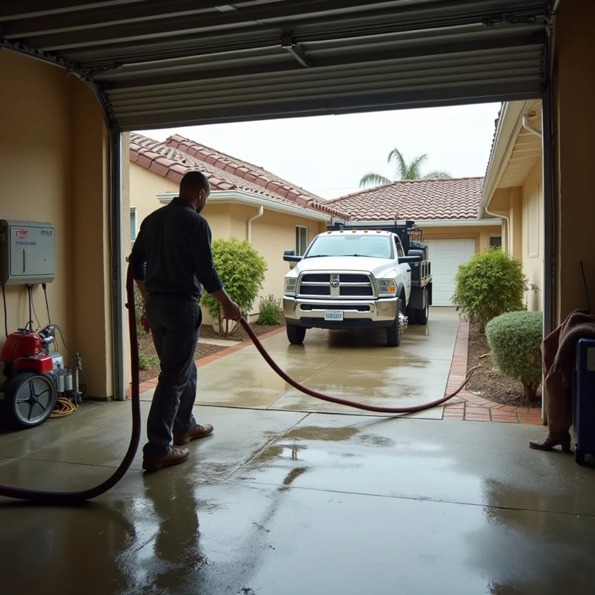 Water damage restoration crew responding at a Norwalk, CA home