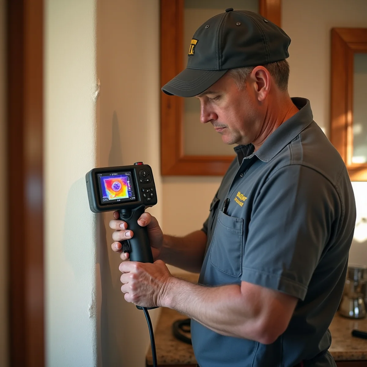 Water damage restoration crew responding at a Orange, CA home