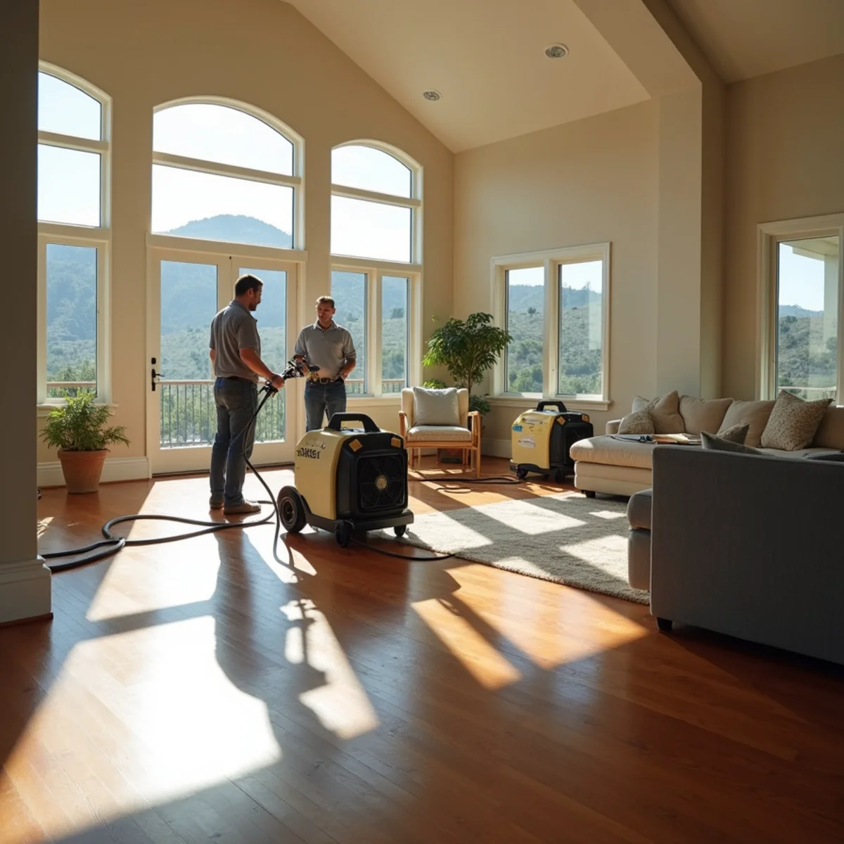 Water damage restoration crew responding at a Payne Ranch, CA home
