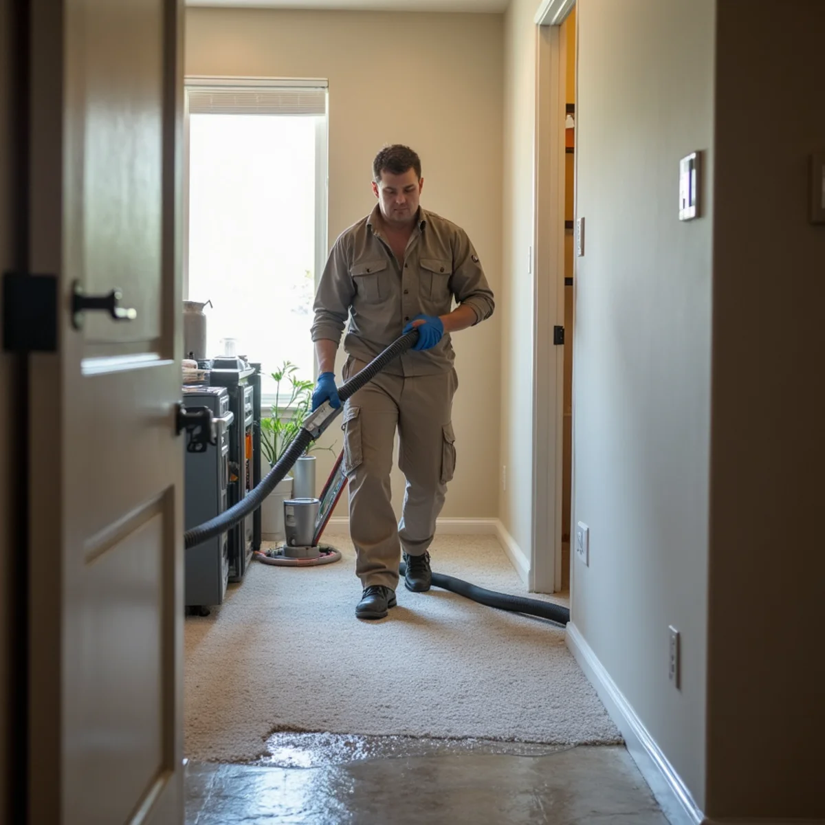 Water damage restoration crew responding at a Rowland Heights, CA home