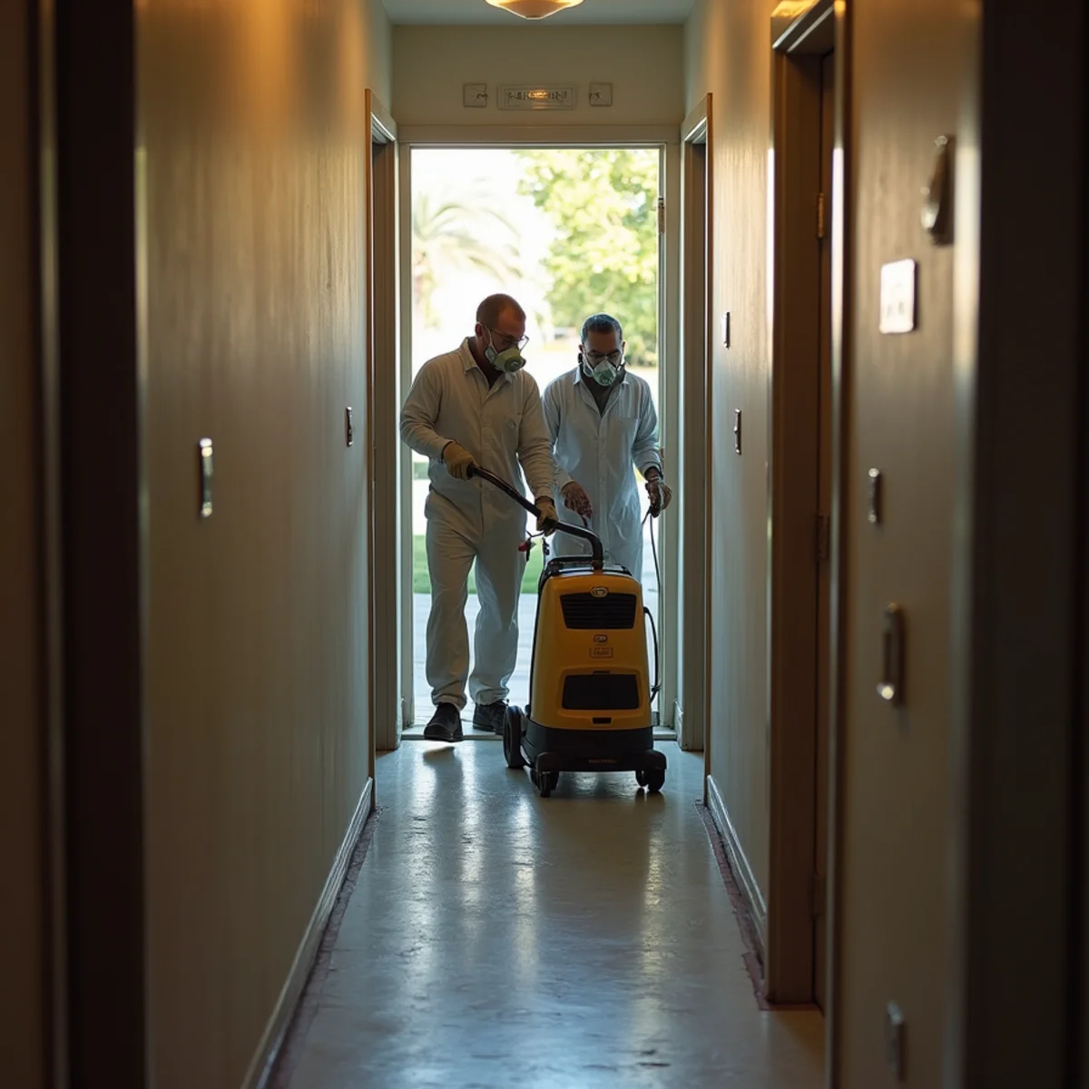 Water damage restoration crew responding at a Santa Ana, CA home