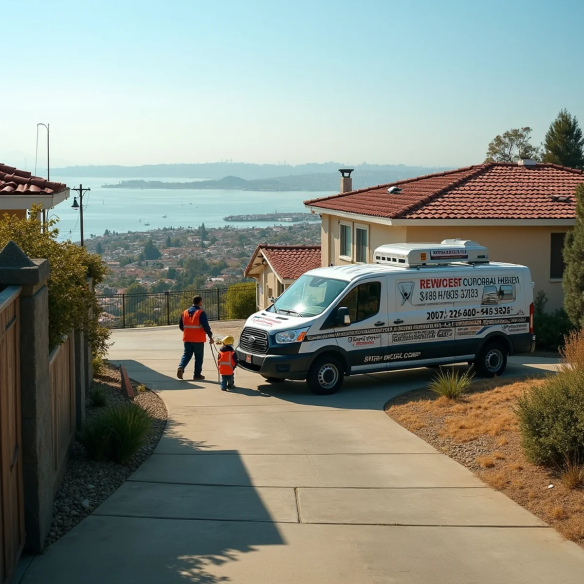 Water damage restoration in a hilltop Signal Hill, CA home