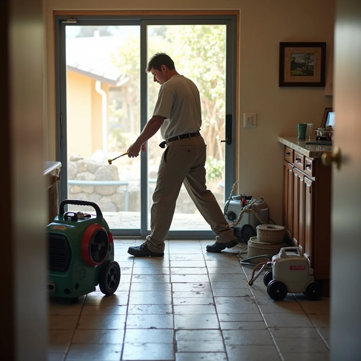 Water damage restoration crew responding at a Walnut, CA home